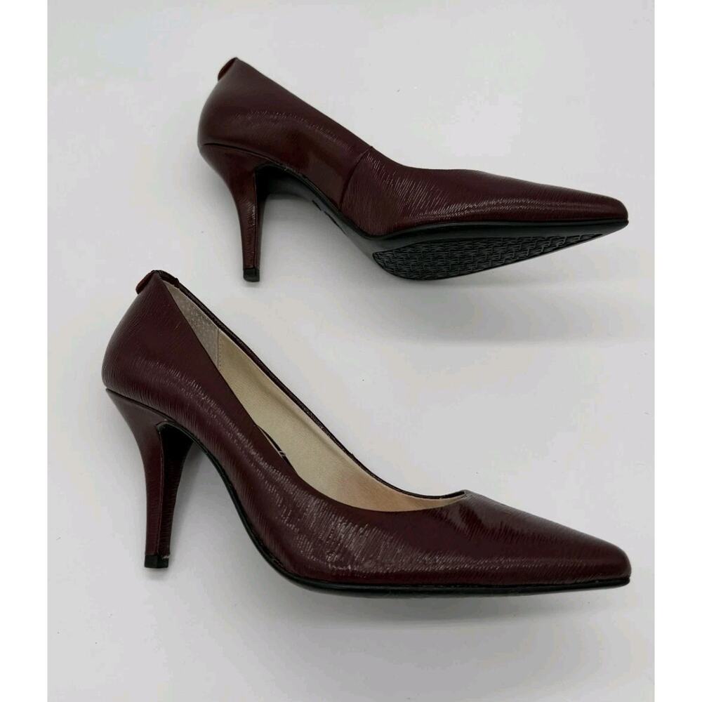 Michael Kors Pump Women's Leather Pointed Toe Stiletto Heel Sz 5.5M Deep Maroon - Picture 6 of 10